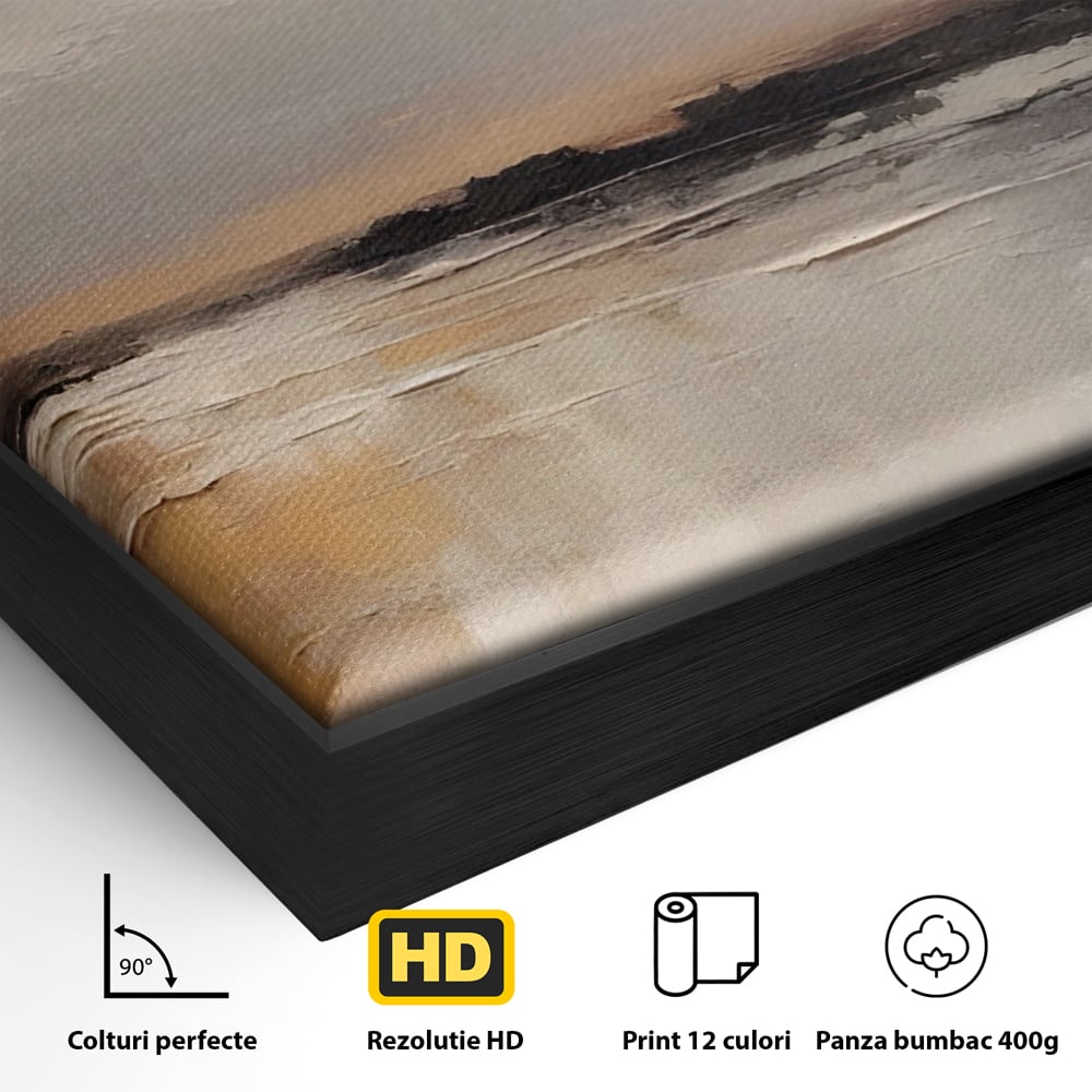 Tablou Canvas Premium LuxCanva® A1582, Valuri Abstracte , Dormitor, Plaja, Mare, Nisip, Decorativ, Living, Culori Vibrante