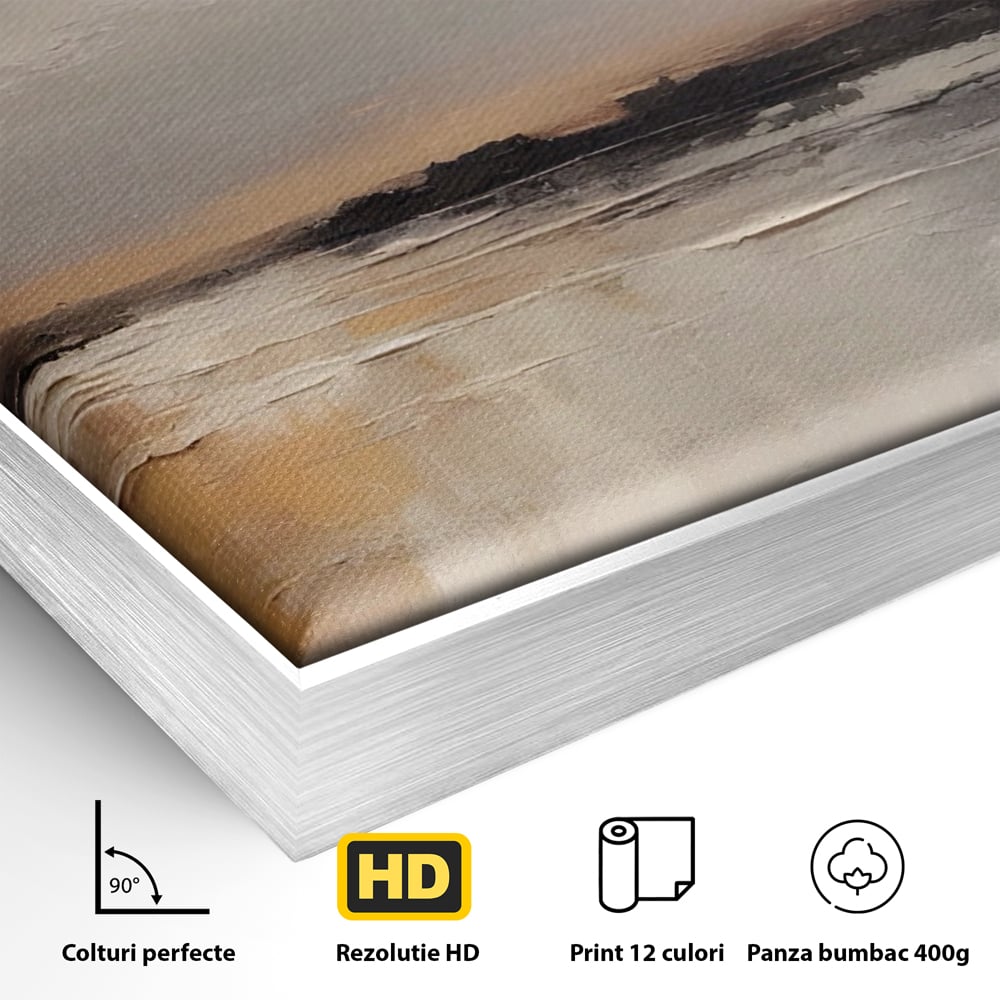 Tablou Canvas Premium LuxCanva® A1582, Valuri Abstracte , Dormitor, Plaja, Mare, Nisip, Decorativ, Living, Culori Vibrante