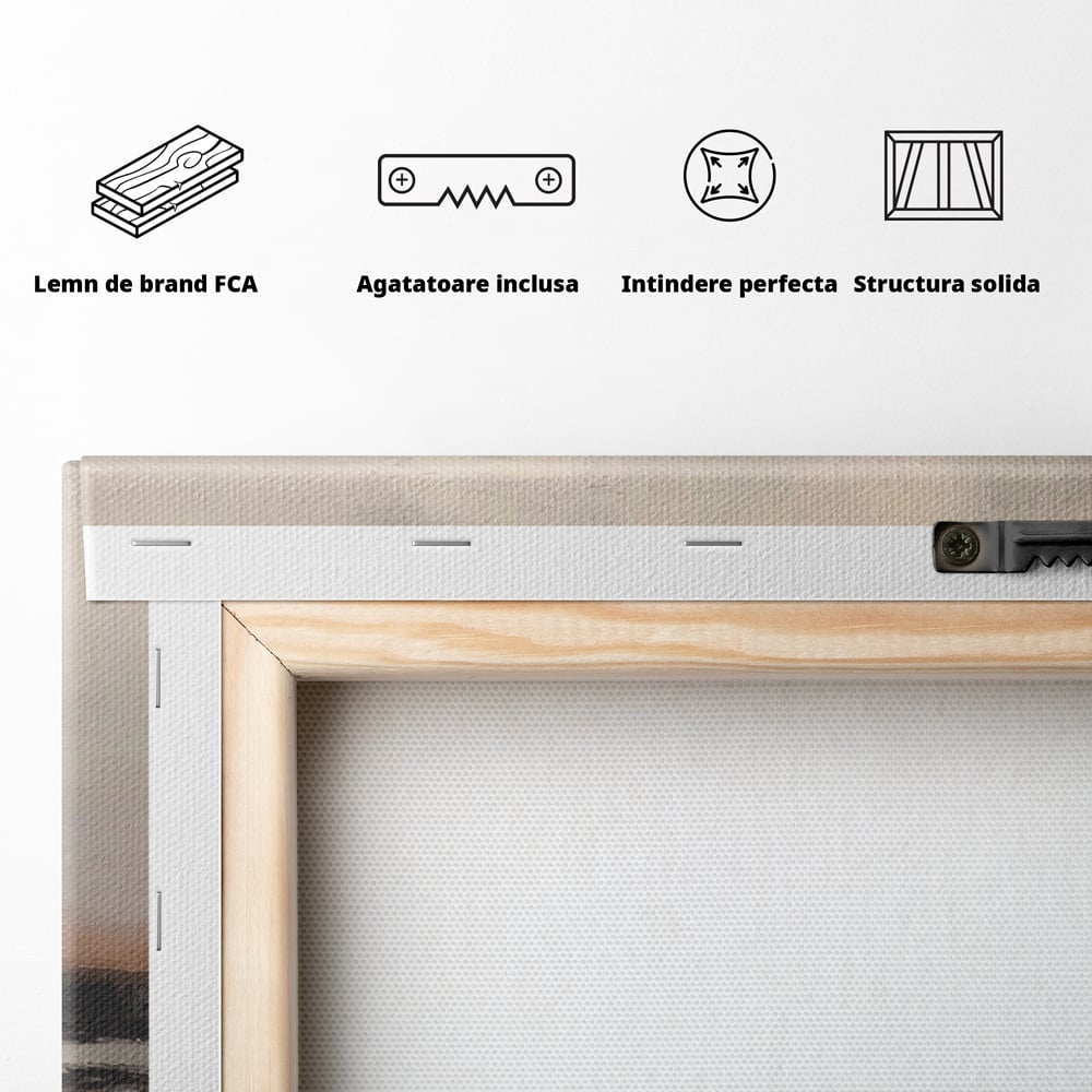 Tablou Canvas Premium LuxCanva® A1582, Valuri Abstracte , Dormitor, Plaja, Mare, Nisip, Decorativ, Living, Culori Vibrante