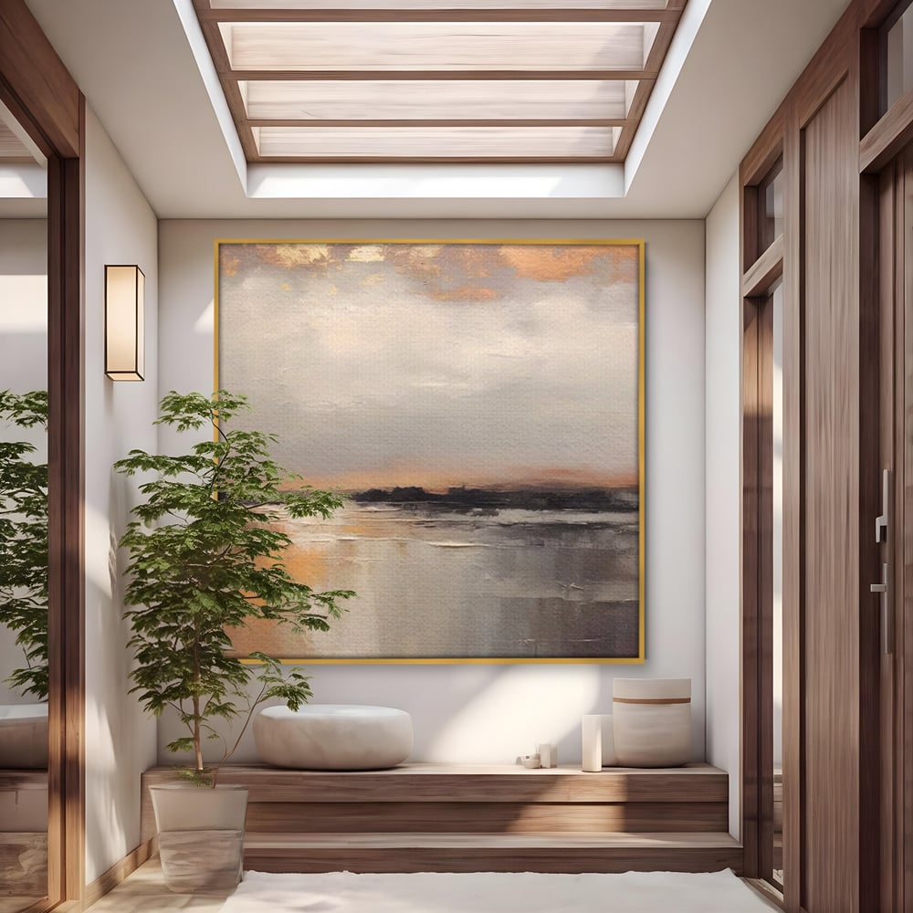 Tablou Canvas Premium LuxCanva® A1582, Valuri Abstracte , Dormitor, Plaja, Mare, Nisip, Decorativ, Living, Culori Vibrante