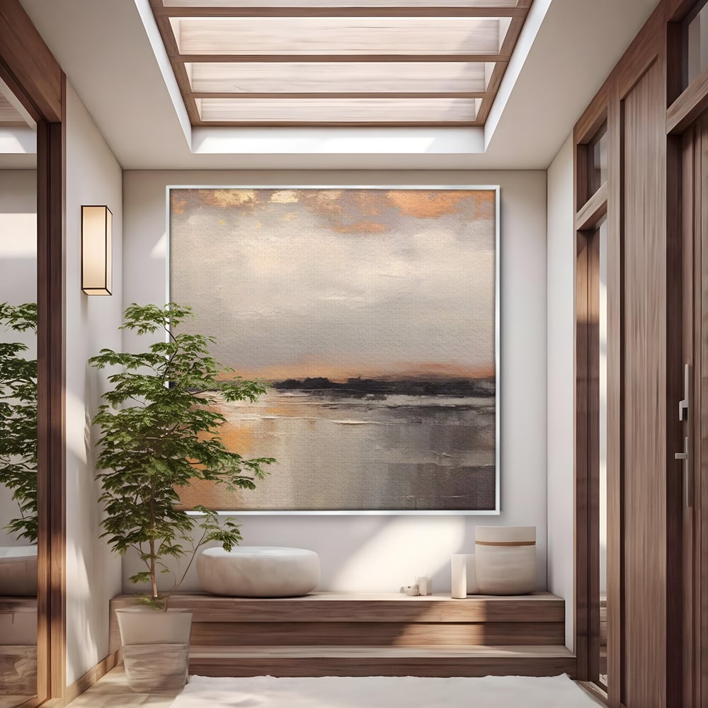 Tablou Canvas Premium LuxCanva® A1582, Valuri Abstracte , Dormitor, Plaja, Mare, Nisip, Decorativ, Living, Culori Vibrante