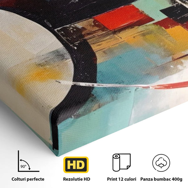 Tablou Canvas Premium LuxCanva® A1583, Melodia Infinitului , Dormitor, Abstract, Decorativ, Armonie, Living, Culori Vibrante