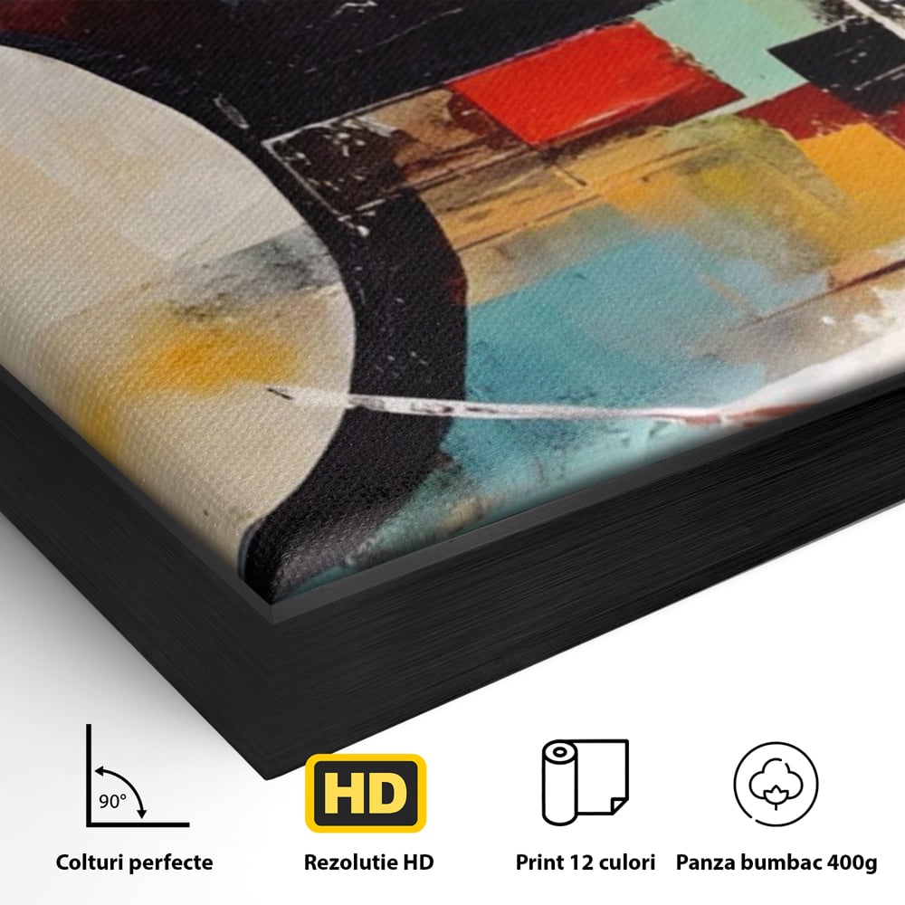 Tablou Canvas Premium LuxCanva® A1583, Melodia Infinitului , Dormitor, Abstract, Decorativ, Armonie, Living, Culori Vibrante
