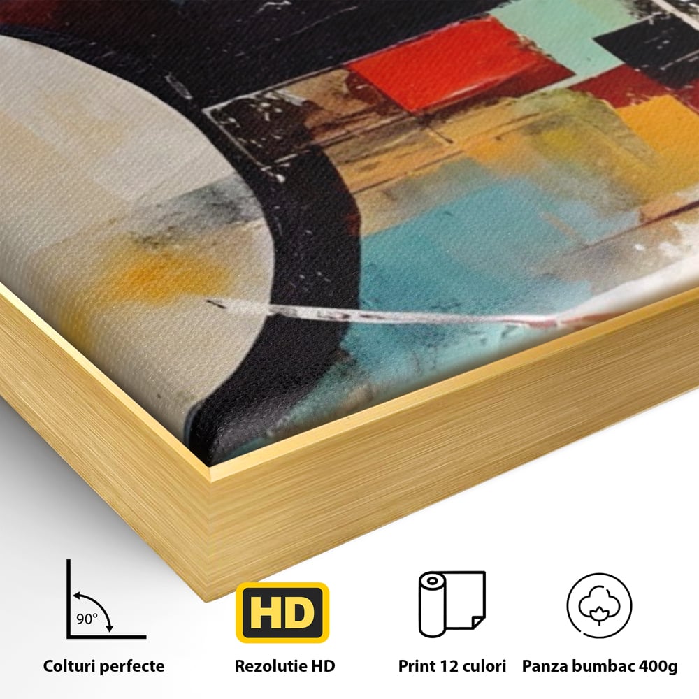 Tablou Canvas Premium LuxCanva® A1583, Melodia Infinitului , Dormitor, Abstract, Decorativ, Armonie, Living, Culori Vibrante