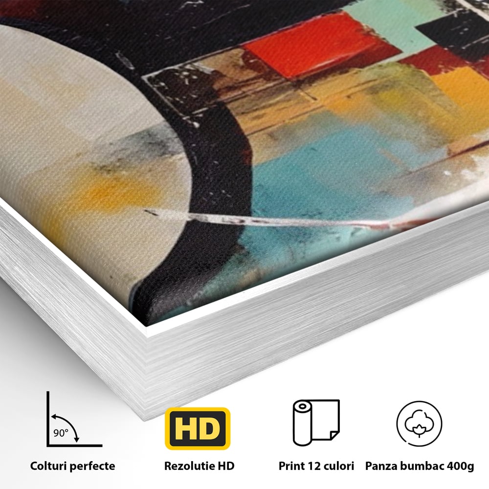 Tablou Canvas Premium LuxCanva® A1583, Melodia Infinitului , Dormitor, Abstract, Decorativ, Armonie, Living, Culori Vibrante