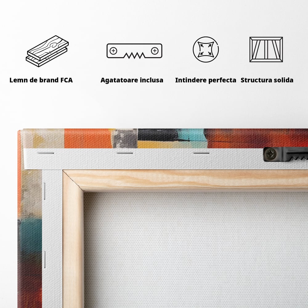 Tablou Canvas Premium LuxCanva® A1583, Melodia Infinitului , Dormitor, Abstract, Decorativ, Armonie, Living, Culori Vibrante