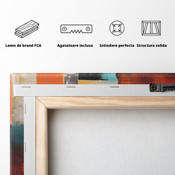 Tablou Canvas Premium LuxCanva® A1583, Melodia Infinitului , Dormitor, Abstract, Decorativ, Armonie, Living, Culori Vibrante