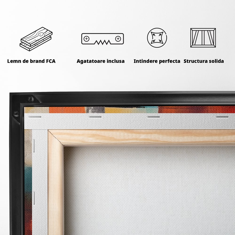 Tablou Canvas Premium LuxCanva® A1583, Melodia Infinitului , Dormitor, Abstract, Decorativ, Armonie, Living, Culori Vibrante