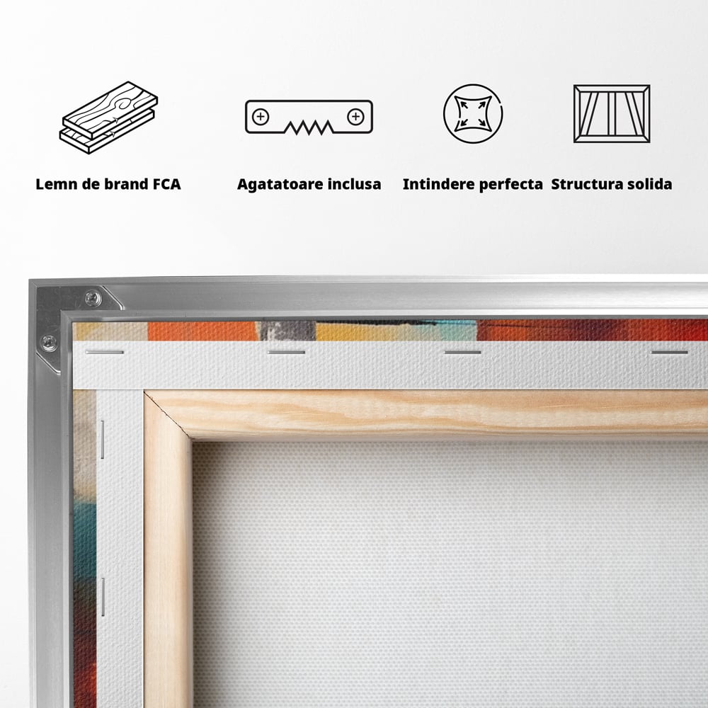 Tablou Canvas Premium LuxCanva® A1583, Melodia Infinitului , Dormitor, Abstract, Decorativ, Armonie, Living, Culori Vibrante