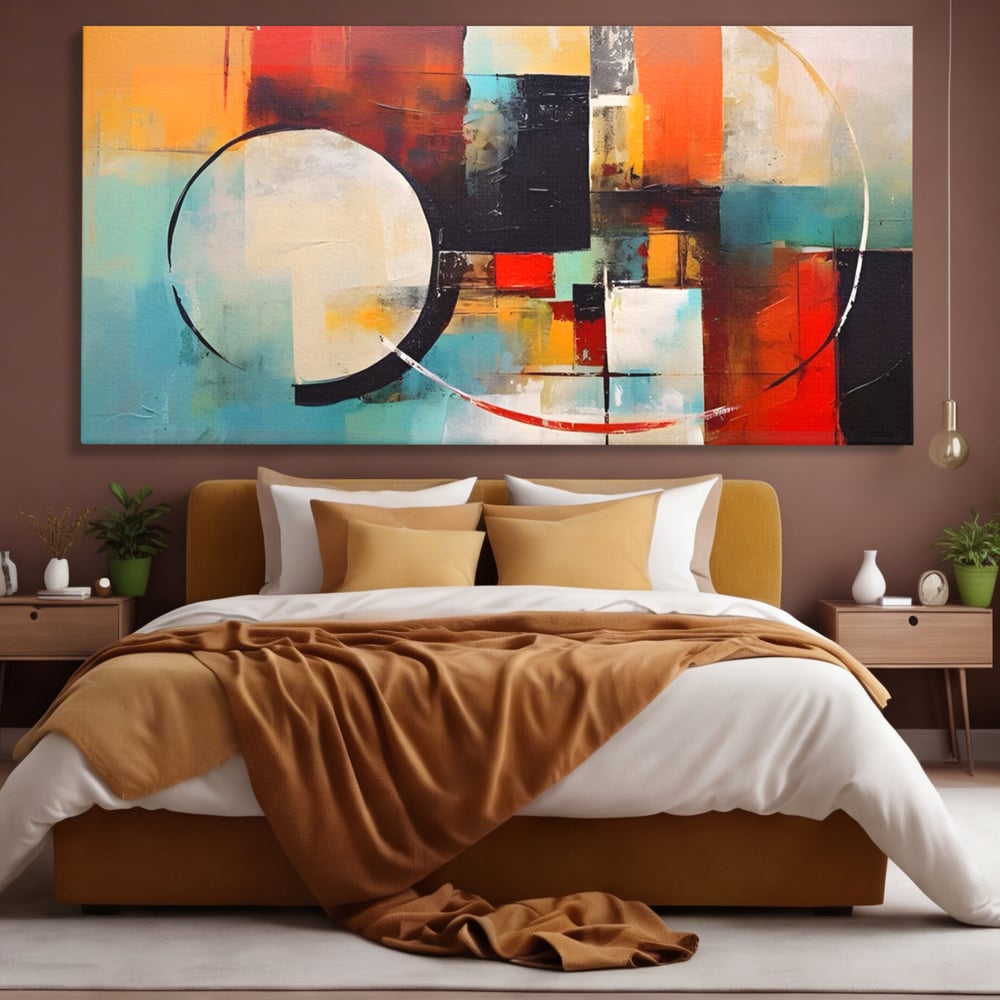 Tablou Canvas Premium LuxCanva® A1583, Melodia Infinitului , Dormitor, Abstract, Decorativ, Armonie, Living, Culori Vibrante