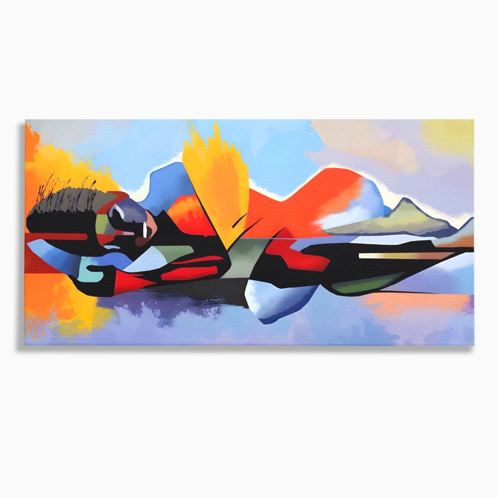 Leinwandbilder Premium LuxCanva® A1584, Somn Lin , Zimmer, Dekorativ, Abstrakt, Gesicht, Wohnen, Lebendige Farben