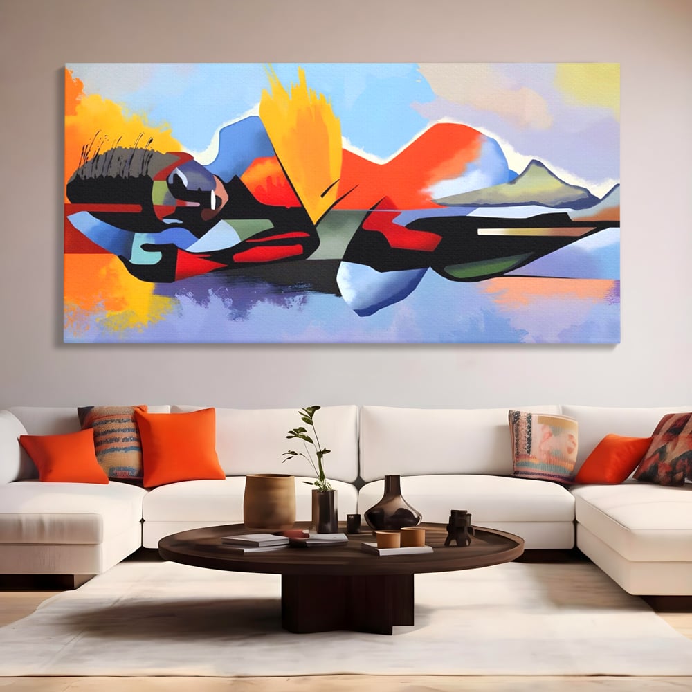 Leinwandbilder Premium LuxCanva® A1584, Somn Lin , Zimmer, Dekorativ, Abstrakt, Gesicht, Wohnen, Lebendige Farben