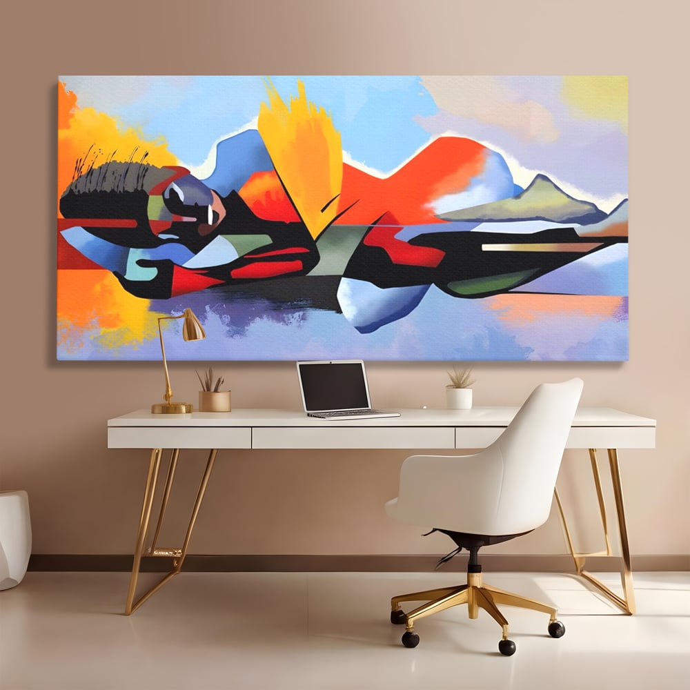 Leinwandbilder Premium LuxCanva® A1584, Somn Lin , Zimmer, Dekorativ, Abstrakt, Gesicht, Wohnen, Lebendige Farben
