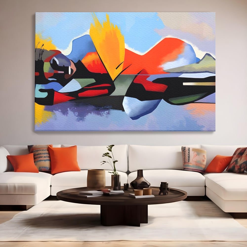 Leinwandbilder Premium LuxCanva® A1584, Somn Lin , Zimmer, Dekorativ, Abstrakt, Gesicht, Wohnen, Lebendige Farben
