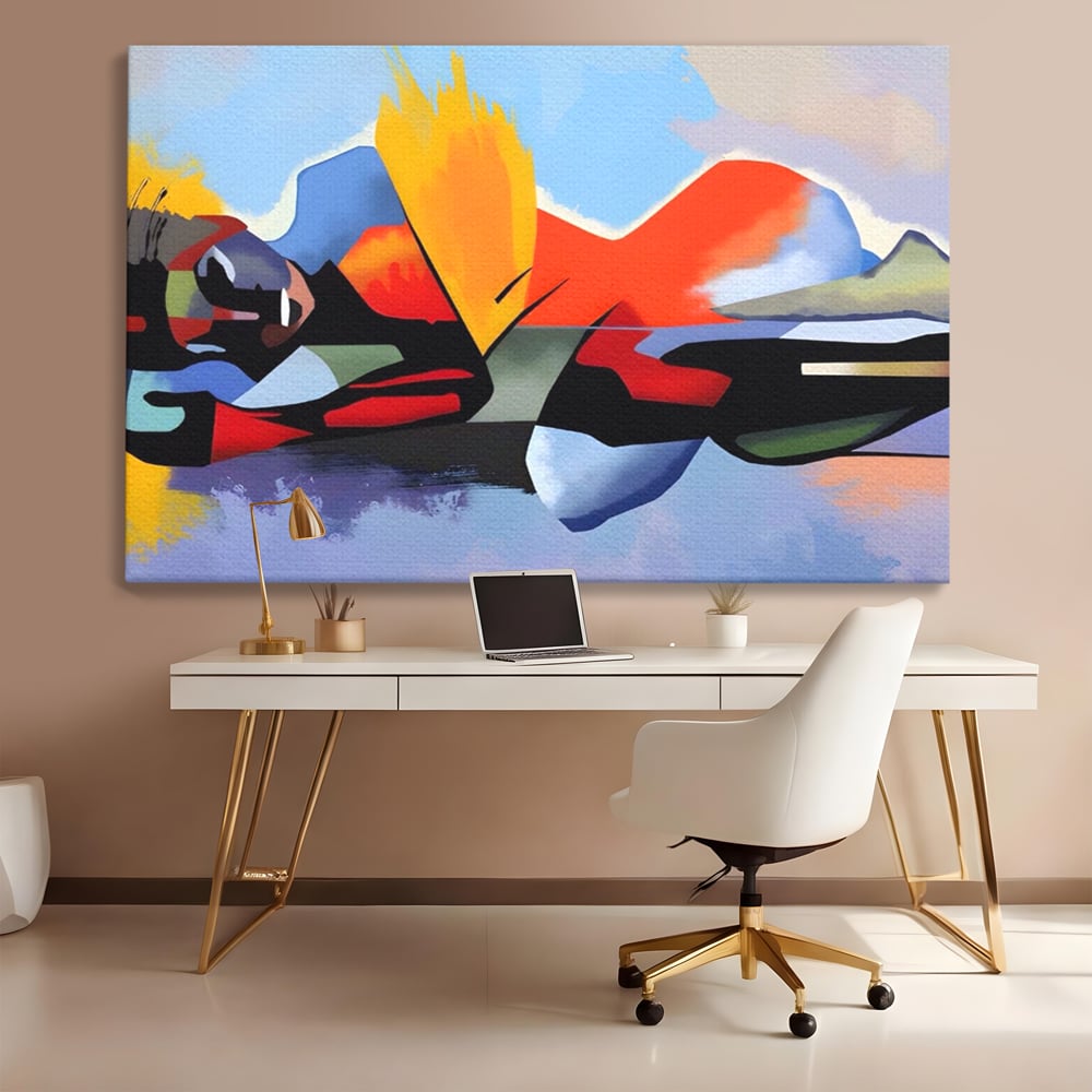 Leinwandbilder Premium LuxCanva® A1584, Somn Lin , Zimmer, Dekorativ, Abstrakt, Gesicht, Wohnen, Lebendige Farben
