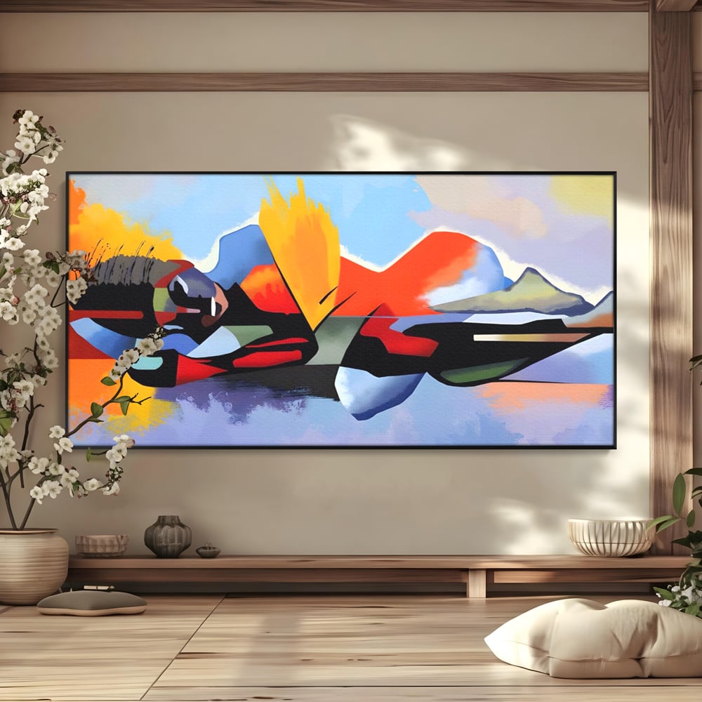 Leinwandbilder Premium LuxCanva® A1584, Somn Lin , Zimmer, Dekorativ, Abstrakt, Gesicht, Wohnen, Lebendige Farben