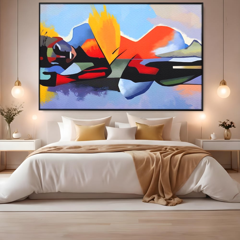 Leinwandbilder Premium LuxCanva® A1584, Somn Lin , Zimmer, Dekorativ, Abstrakt, Gesicht, Wohnen, Lebendige Farben