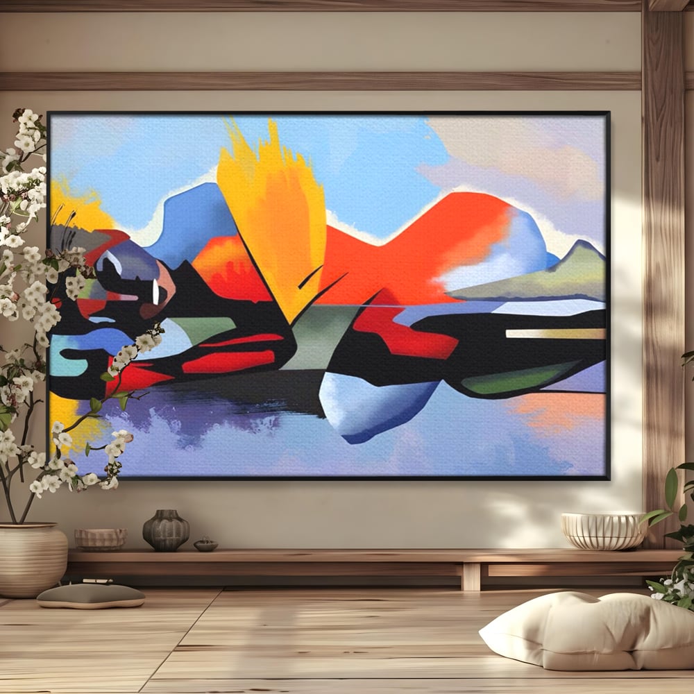 Leinwandbilder Premium LuxCanva® A1584, Somn Lin , Zimmer, Dekorativ, Abstrakt, Gesicht, Wohnen, Lebendige Farben
