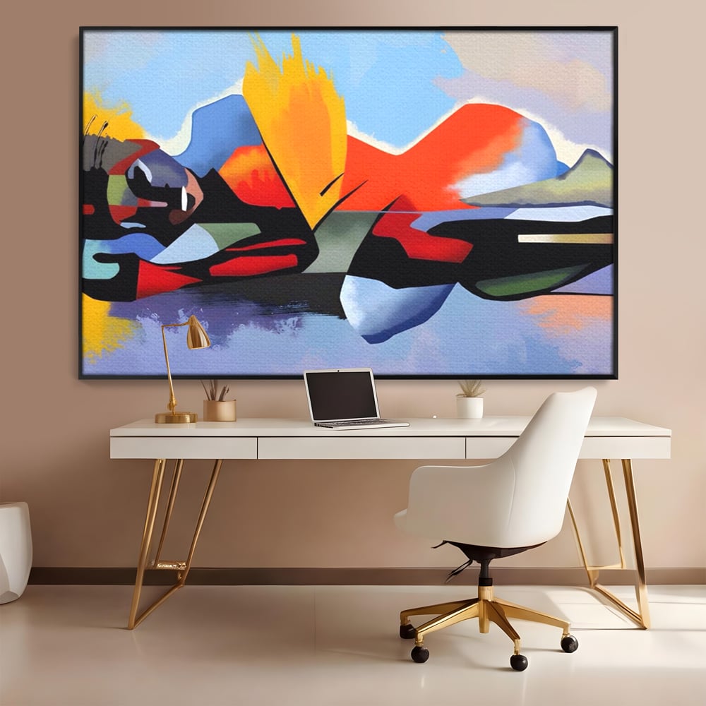 Leinwandbilder Premium LuxCanva® A1584, Somn Lin , Zimmer, Dekorativ, Abstrakt, Gesicht, Wohnen, Lebendige Farben