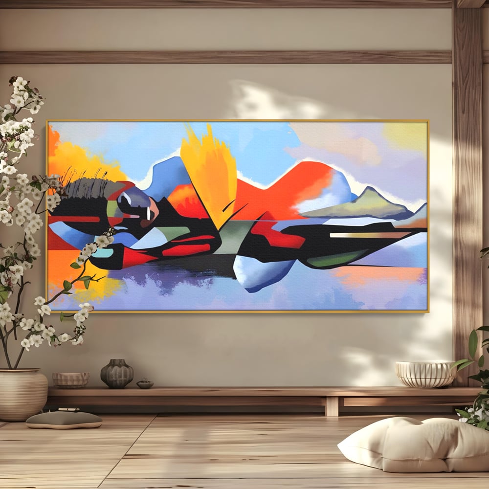 Leinwandbilder Premium LuxCanva® A1584, Somn Lin , Zimmer, Dekorativ, Abstrakt, Gesicht, Wohnen, Lebendige Farben