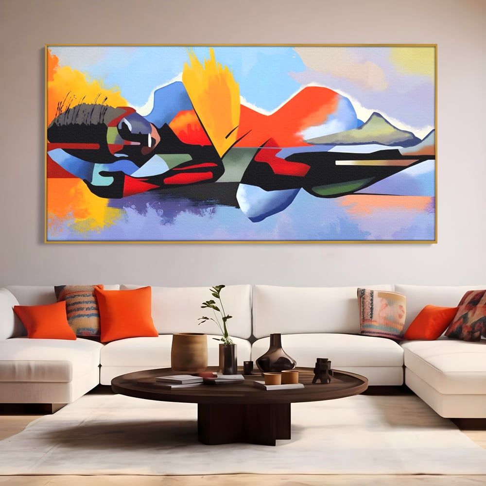 Leinwandbilder Premium LuxCanva® A1584, Somn Lin , Zimmer, Dekorativ, Abstrakt, Gesicht, Wohnen, Lebendige Farben