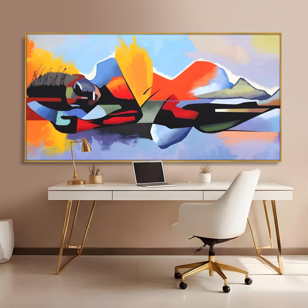 Leinwandbilder Premium LuxCanva® A1584, Somn Lin , Zimmer, Dekorativ, Abstrakt, Gesicht, Wohnen, Lebendige Farben