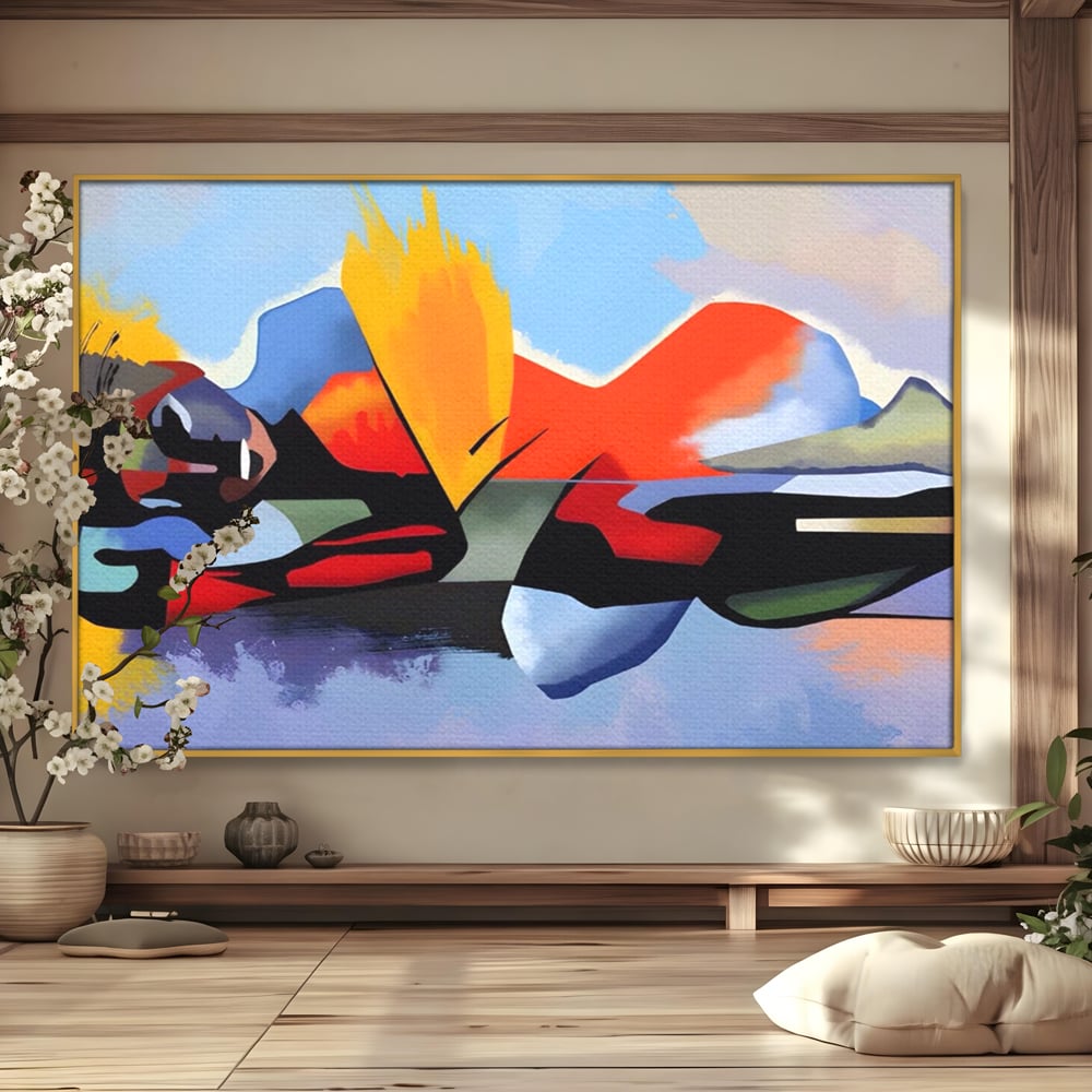 Leinwandbilder Premium LuxCanva® A1584, Somn Lin , Zimmer, Dekorativ, Abstrakt, Gesicht, Wohnen, Lebendige Farben