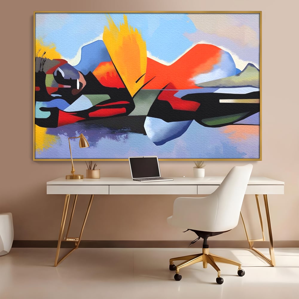 Leinwandbilder Premium LuxCanva® A1584, Somn Lin , Zimmer, Dekorativ, Abstrakt, Gesicht, Wohnen, Lebendige Farben