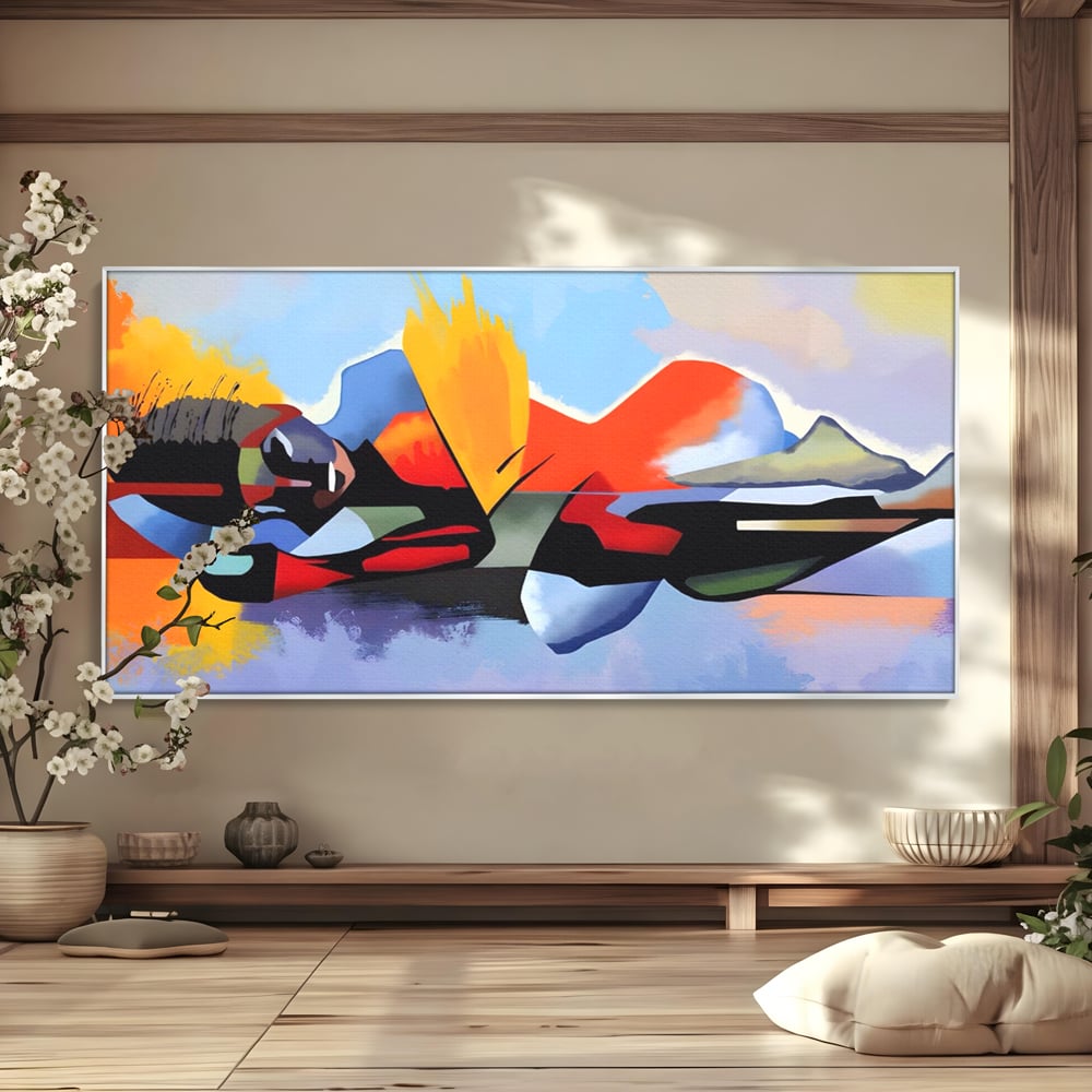Leinwandbilder Premium LuxCanva® A1584, Somn Lin , Zimmer, Dekorativ, Abstrakt, Gesicht, Wohnen, Lebendige Farben