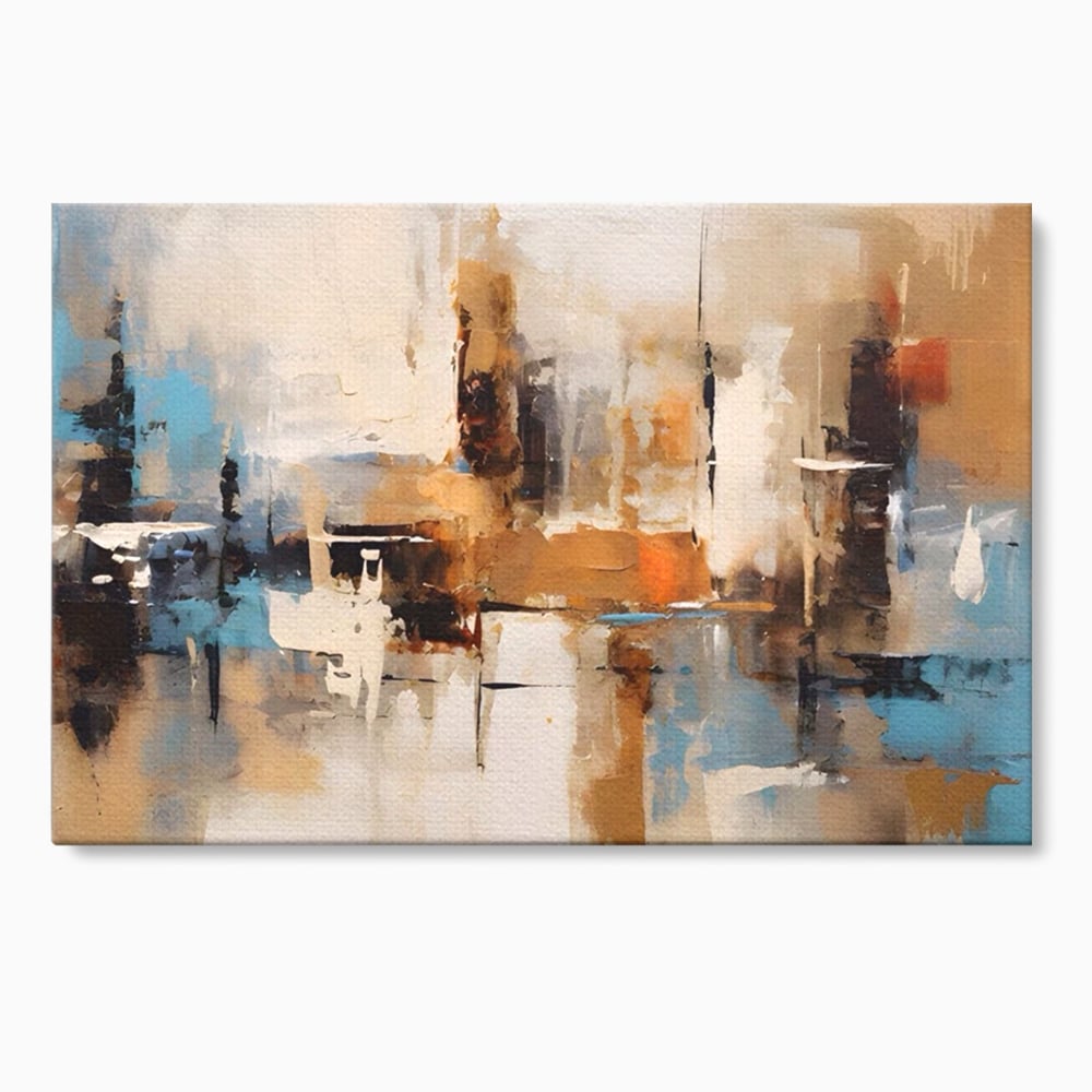 Tablou Canvas Premium LuxCanva® A1585, Splendoare Aurie ,  Room, Decorativ, Abstract, Culori, Pensulat, Living, Culori Vibrante