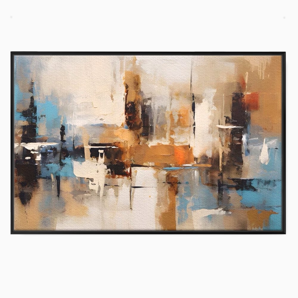 Tablou Canvas Premium LuxCanva® A1585, Splendoare Aurie ,  Room, Decorativ, Abstract, Culori, Pensulat, Living, Culori Vibrante