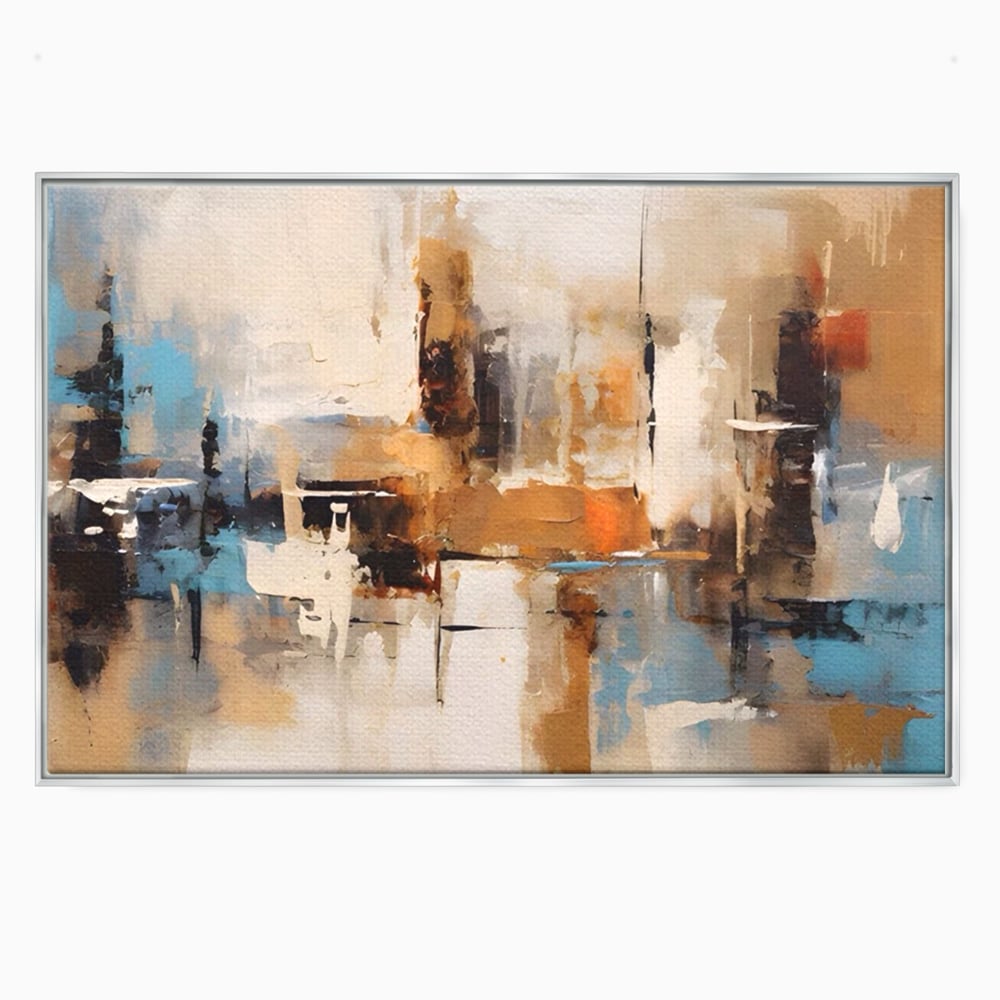 Tablou Canvas Premium LuxCanva® A1585, Splendoare Aurie ,  Room, Decorativ, Abstract, Culori, Pensulat, Living, Culori Vibrante