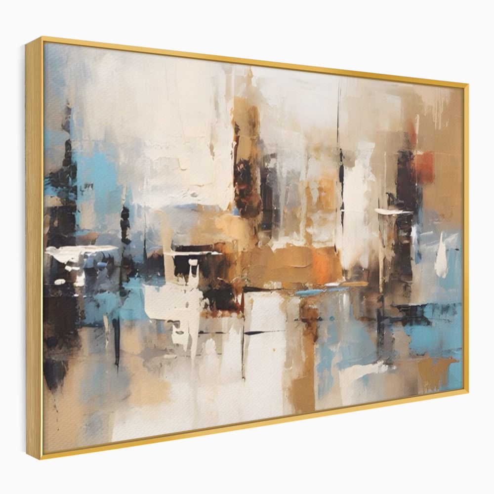 Tablou Canvas Premium LuxCanva® A1585, Splendoare Aurie ,  Room, Decorativ, Abstract, Culori, Pensulat, Living, Culori Vibrante