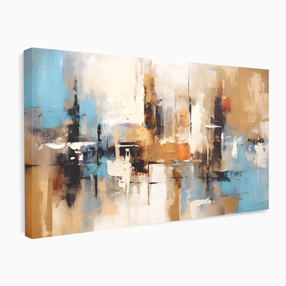 Tablou Canvas Premium LuxCanva® A1585, Splendoare Aurie ,  Room, Decorativ, Abstract, Culori, Pensulat, Living, Culori Vibrante