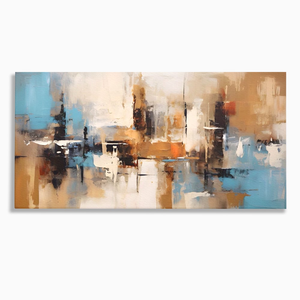 Tablou Canvas Premium LuxCanva® A1585, Splendoare Aurie ,  Room, Decorativ, Abstract, Culori, Pensulat, Living, Culori Vibrante