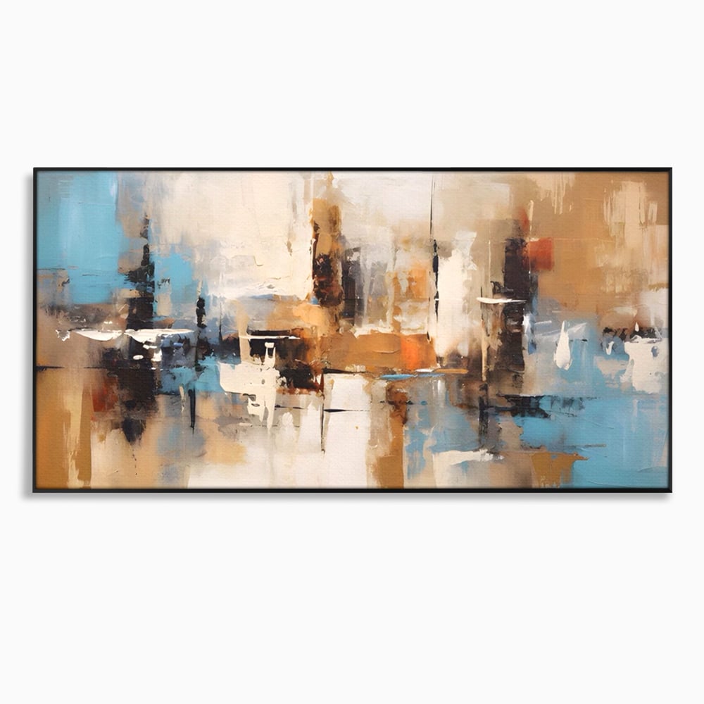 Tablou Canvas Premium LuxCanva® A1585, Splendoare Aurie ,  Room, Decorativ, Abstract, Culori, Pensulat, Living, Culori Vibrante