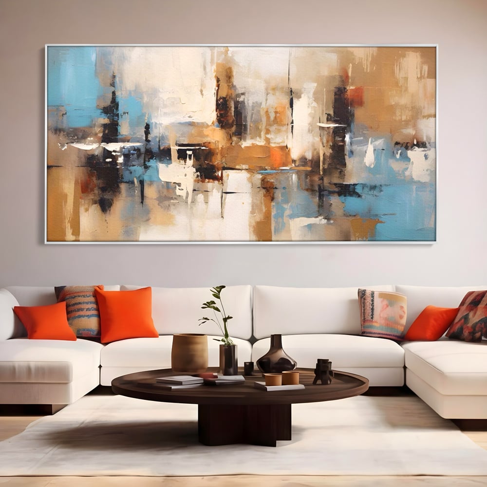 Tablou Canvas Premium LuxCanva® A1585, Splendoare Aurie ,  Room, Decorativ, Abstract, Culori, Pensulat, Living, Culori Vibrante