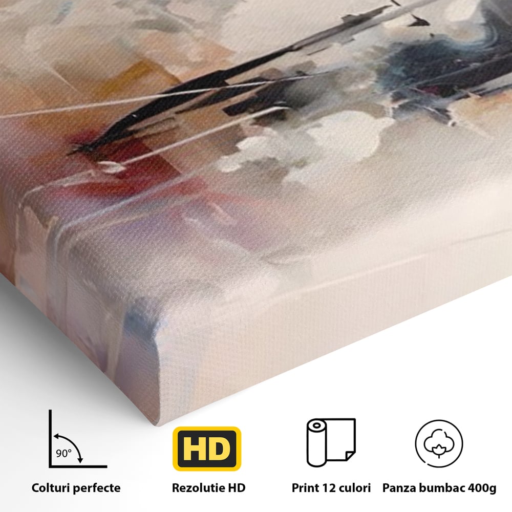 Tablou Canvas Premium LuxCanva® A1586, Linie Emotionala ,  Room, Decorativ, Abstract, Pastel, Orizontal, Living, Culori Vibrante