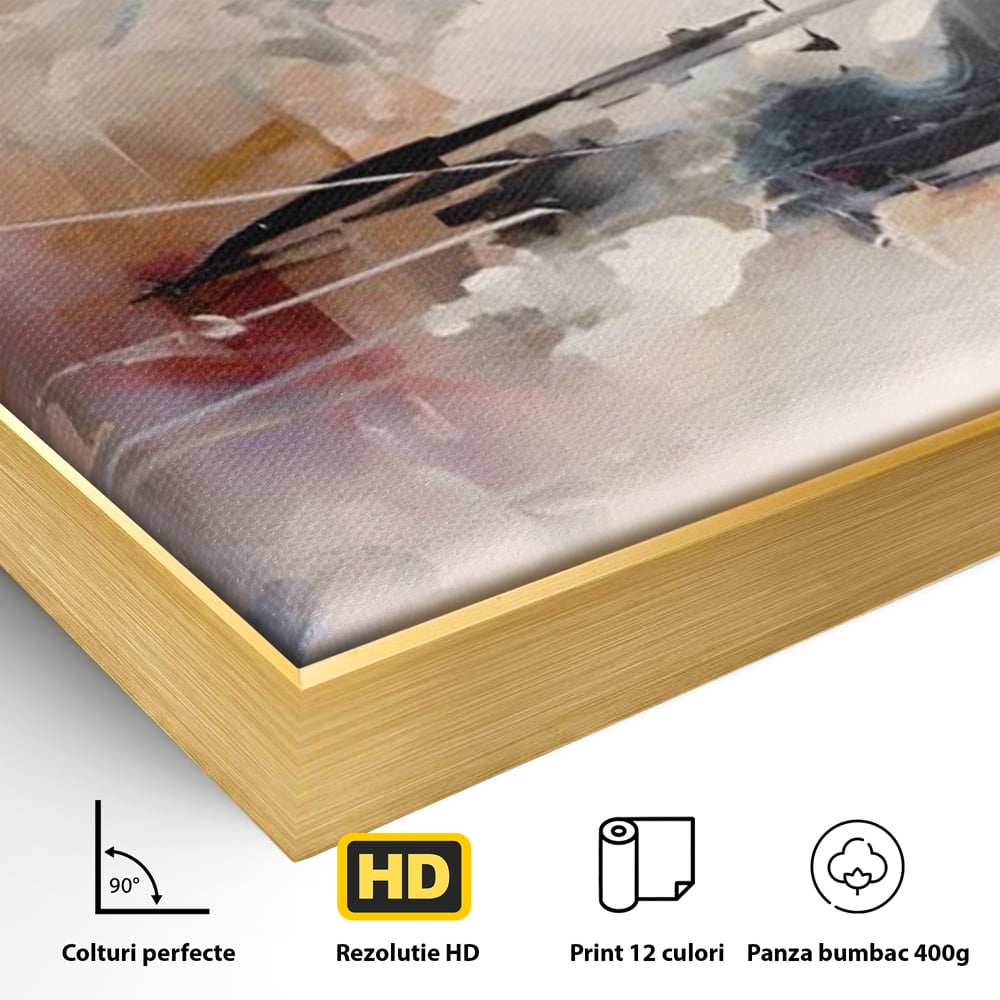 Tablou Canvas Premium LuxCanva® A1586, Linie Emotionala ,  Room, Decorativ, Abstract, Pastel, Orizontal, Living, Culori Vibrante
