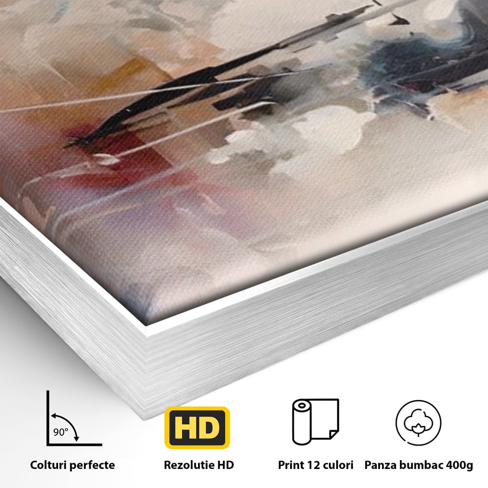 Tablou Canvas Premium LuxCanva® A1586, Linie Emotionala ,  Room, Decorativ, Abstract, Pastel, Orizontal, Living, Culori Vibrante