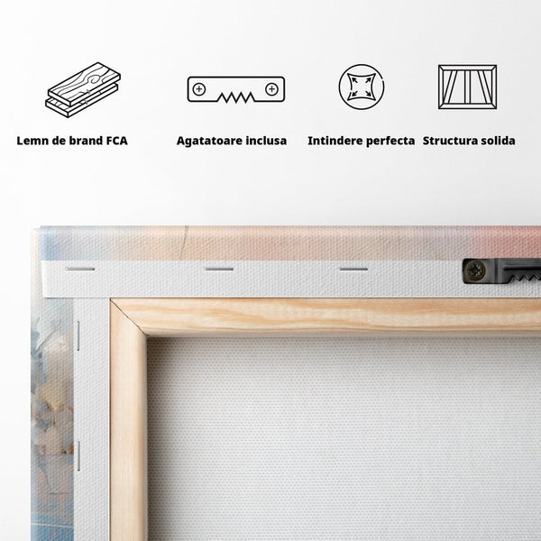 Tablou Canvas Premium LuxCanva® A1586, Linie Emotionala ,  Room, Decorativ, Abstract, Pastel, Orizontal, Living, Culori Vibrante