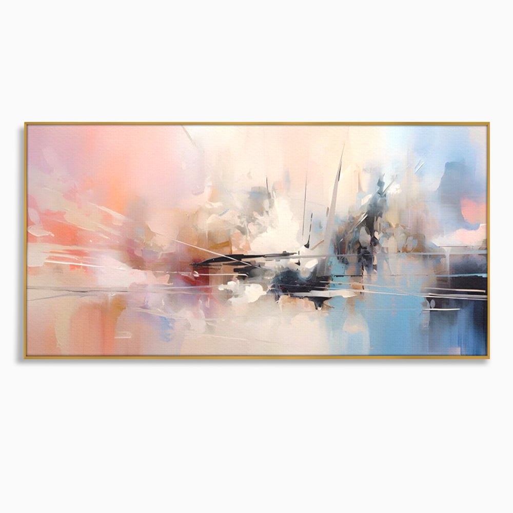 Tablou Canvas Premium LuxCanva® A1586, Linie Emotionala ,  Room, Decorativ, Abstract, Pastel, Orizontal, Living, Culori Vibrante