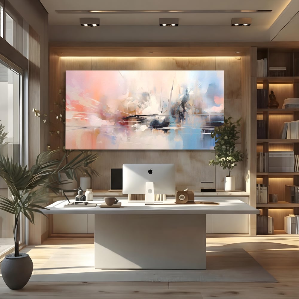 Tablou Canvas Premium LuxCanva® A1586, Linie Emotionala ,  Room, Decorativ, Abstract, Pastel, Orizontal, Living, Culori Vibrante