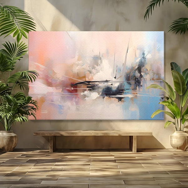 Tablou Canvas Premium LuxCanva® A1586, Linie Emotionala ,  Room, Decorativ, Abstract, Pastel, Orizontal, Living, Culori Vibrante