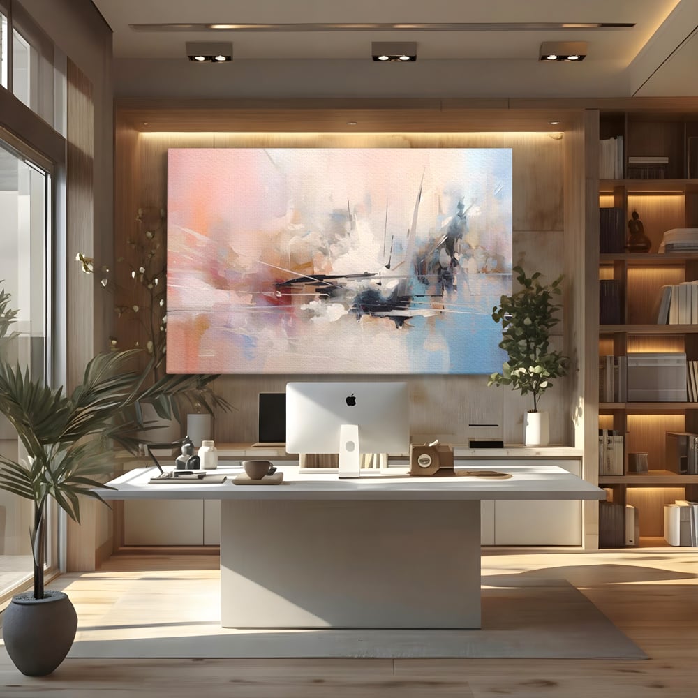 Tablou Canvas Premium LuxCanva® A1586, Linie Emotionala ,  Room, Decorativ, Abstract, Pastel, Orizontal, Living, Culori Vibrante