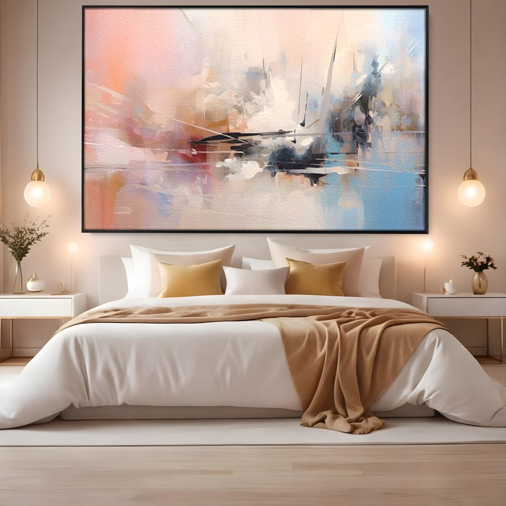 Tablou Canvas Premium LuxCanva® A1586, Linie Emotionala ,  Room, Decorativ, Abstract, Pastel, Orizontal, Living, Culori Vibrante