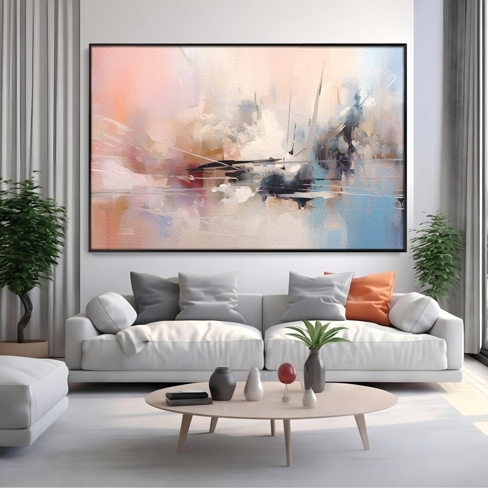 Tablou Canvas Premium LuxCanva® A1586, Linie Emotionala ,  Room, Decorativ, Abstract, Pastel, Orizontal, Living, Culori Vibrante