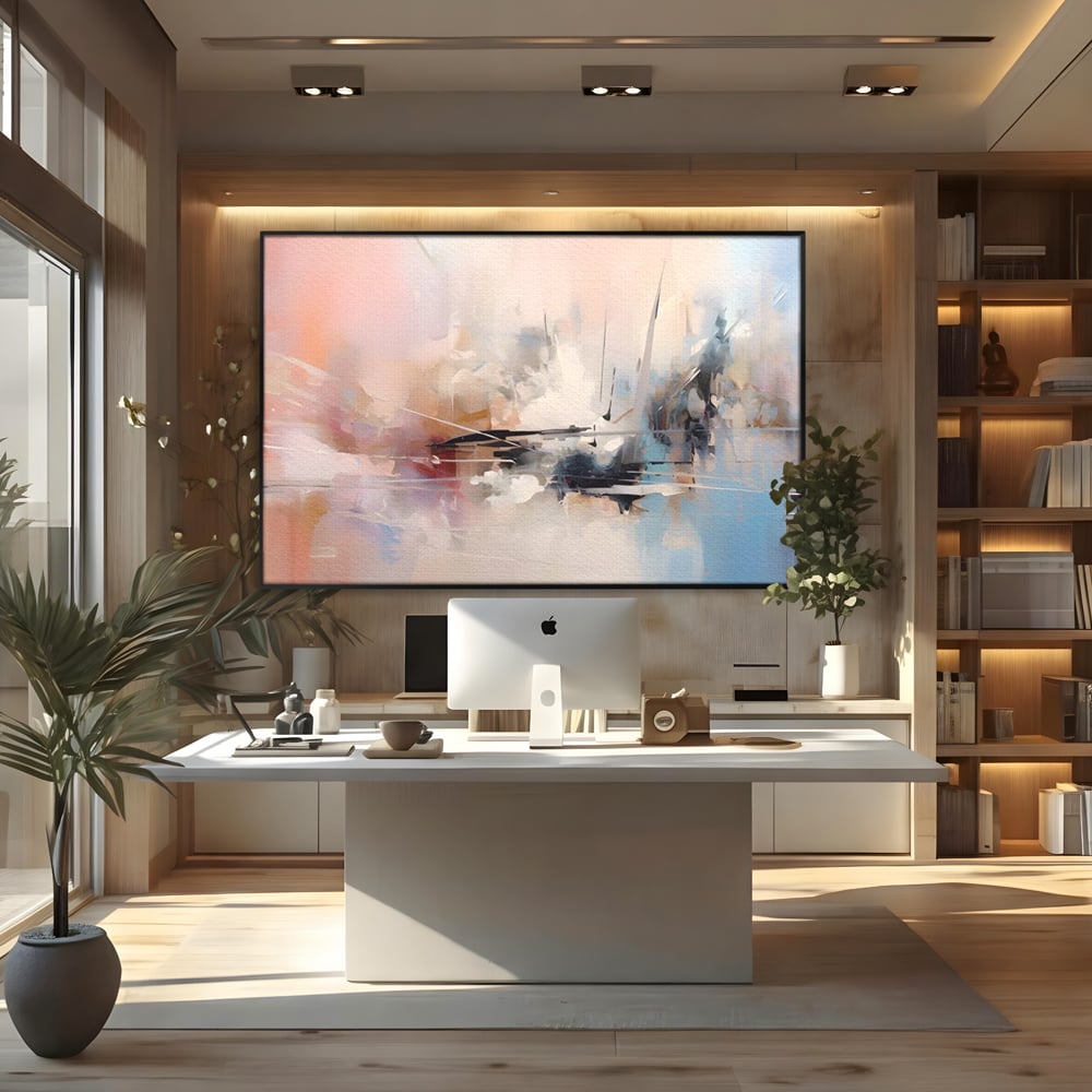 Tablou Canvas Premium LuxCanva® A1586, Linie Emotionala ,  Room, Decorativ, Abstract, Pastel, Orizontal, Living, Culori Vibrante