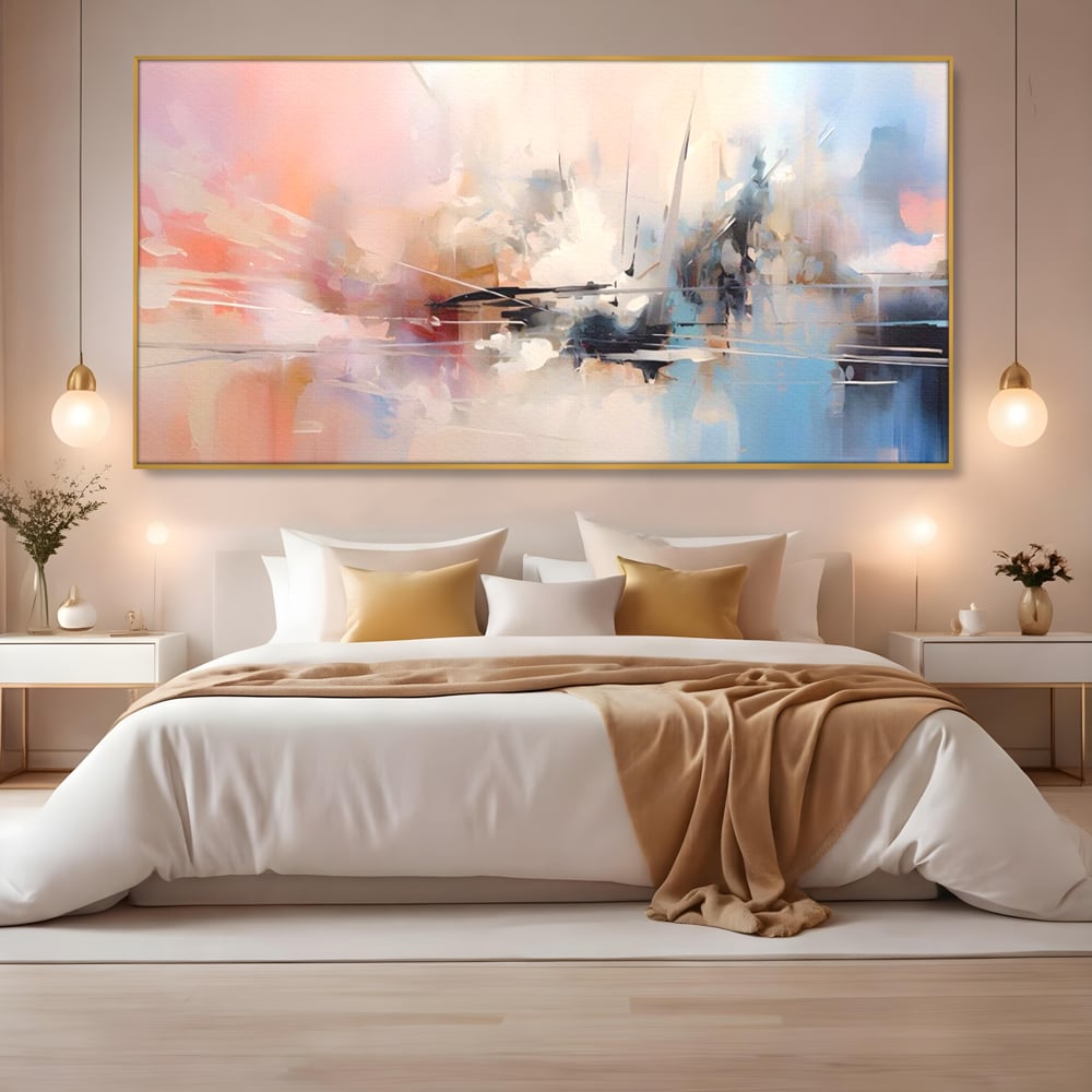 Tablou Canvas Premium LuxCanva® A1586, Linie Emotionala ,  Room, Decorativ, Abstract, Pastel, Orizontal, Living, Culori Vibrante