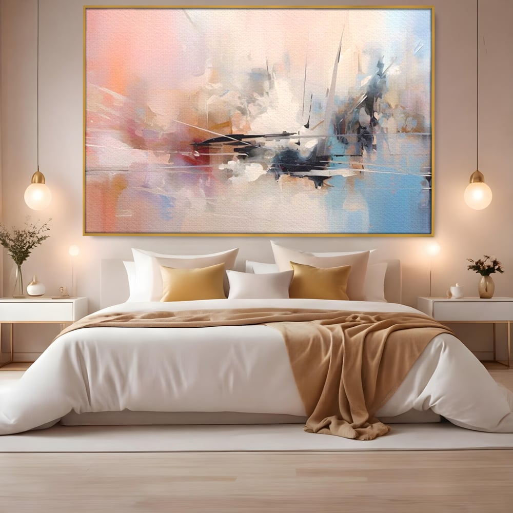 Tablou Canvas Premium LuxCanva® A1586, Linie Emotionala ,  Room, Decorativ, Abstract, Pastel, Orizontal, Living, Culori Vibrante